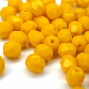 20 Sunflower Yellow böhmische Perlen 6mm, tschechische feuerpolierte facettierte Glasperlen DIY Glasschliff Bild 6