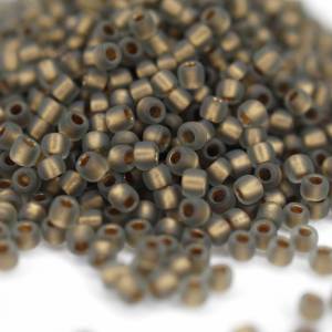 Toho Seed Beads 11/0 Frosted Gold-Lined Black Diamond Bild 1