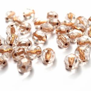 20 Copper Line Crystal böhmische Perlen 6mm, tschechische feuerpolierte facettierte Glasperlen DIY Glasschliff Bild 2