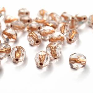 20 Copper Line Crystal böhmische Perlen 6mm, tschechische feuerpolierte facettierte Glasperlen DIY Glasschliff Bild 3