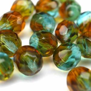 10 böhmische Perlen 8mm, tschechische feuerpolierte facettierte Glasperlen DIY Glasschliff Bild 1