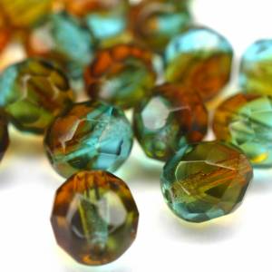 10 böhmische Perlen 8mm, tschechische feuerpolierte facettierte Glasperlen DIY Glasschliff Bild 2