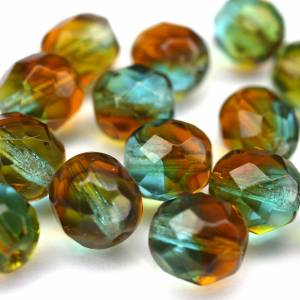 10 böhmische Perlen 8mm, tschechische feuerpolierte facettierte Glasperlen DIY Glasschliff Bild 3