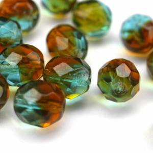 10 böhmische Perlen 8mm, tschechische feuerpolierte facettierte Glasperlen DIY Glasschliff Bild 4