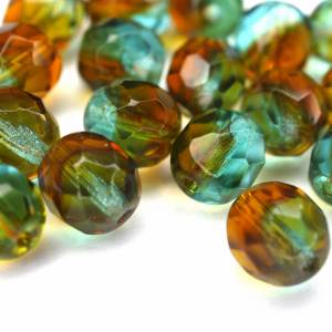 10 böhmische Perlen 8mm, tschechische feuerpolierte facettierte Glasperlen DIY Glasschliff Bild 5