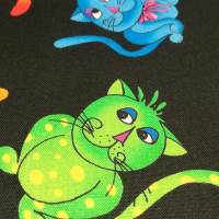 Wandbehang aus dem Stoffpanel "Coole Cats" von Loralie Design genäht Bild 7