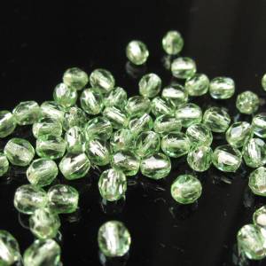 50 Silver Lined Peridot böhmische Perlen 4mm, tschechische feuerpolierte facettierte Glasperlen DIY Glasschliff Bild 3