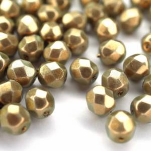 20 Halo Etheral Linen böhmische Perlen 6mm, tschechische feuerpolierte facettierte Glasperlen DIY Glasschliff Bild 1