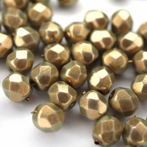 20 Halo Etheral Linen böhmische Perlen 6mm, tschechische feuerpolierte facettierte Glasperlen DIY Glasschliff Bild 2