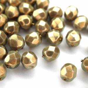 20 Halo Etheral Linen böhmische Perlen 6mm, tschechische feuerpolierte facettierte Glasperlen DIY Glasschliff Bild 4