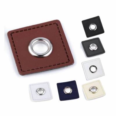 Öse Patches 2Stk. Viereck Kunstleder 30x30mm