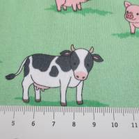 Jersey Baumwolljersey Kuh, Schwein, Schaf  grün Oeko-Tex Standard 100(1m/15,-€) Bild 4