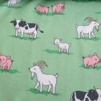 Jersey Baumwolljersey Kuh, Schwein, Schaf  grün Oeko-Tex Standard 100(1m/15,-€) Bild 5