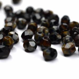 50 Chroust böhmische Perlen 4mm, tschechische feuerpolierte facettierte Glasperlen DIY Glasschliff Bild 1