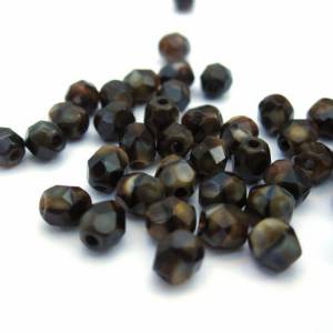 50 Chroust böhmische Perlen 4mm, tschechische feuerpolierte facettierte Glasperlen DIY Glasschliff Bild 2