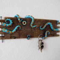 Oktopus Schlüsselbrett, Schlüssel, Tintenfisch, Aufbewahrung, Upcycling, Teibholz, Schlüssel Bild 2
