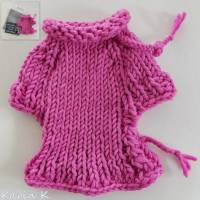 Puppen- Kleid Pullover Tunika Fuchsia Rosé- Pink Boho- Style mit Geburtstagskarte und Geschenktasche Bild 2