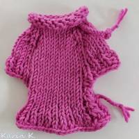 Puppen- Kleid Pullover Tunika Fuchsia Rosé- Pink Boho- Style mit Geburtstagskarte und Geschenktasche Bild 5