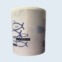 weiße Keramik-Tasse mit christlichen Motiven,Geschenk zur Konfirmation Bild 2