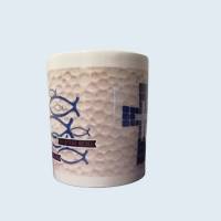 weiße Keramik-Tasse mit christlichen Motiven,Geschenk zur Konfirmation Bild 5