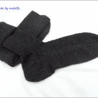 Handgestrickte Wollsocken, Socken, Stricksocken, Dunkelgrau Bild 2