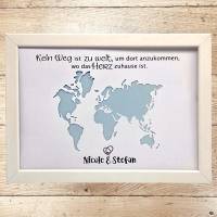 Geldgeschenk zur Hochzeit personalisiert Weltkarte Bild 3