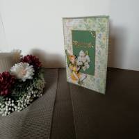 Geburtstagskarte in grün mit Blumen für eine Frau mit einer Elfe Bild 3
