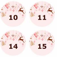 Adventskalender Buttons, Zahlen 1-24, Button 38mm, Weihnachten, Adventszeit, neu Bild 3