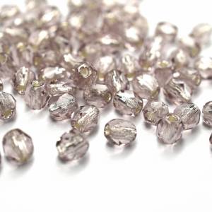50   Silver Lined Light Amethyst böhmische Perlen 4mm, tschechische feuerpolierte facettierte Glasperlen DIY Glasschliff Bild 2