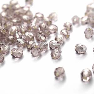 50   Silver Lined Light Amethyst böhmische Perlen 4mm, tschechische feuerpolierte facettierte Glasperlen DIY Glasschliff Bild 3