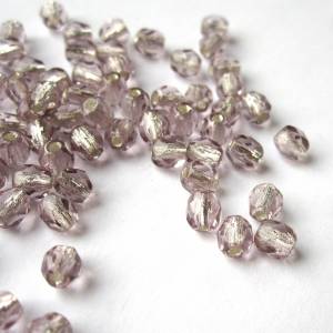50   Silver Lined Light Amethyst böhmische Perlen 4mm, tschechische feuerpolierte facettierte Glasperlen DIY Glasschliff Bild 6