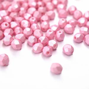 50 Powdery Pastel Pink böhmische Perlen 4mm, tschechische feuerpolierte facettierte Glasperlen DIY Glasschliff 4mm Bild 3
