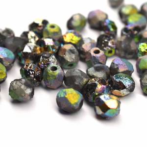 20 Etched Crystal Full Vitrail böhmische Perlen 6mm, tschechische feuerpolierte facettierte Glasperlen DIY Glasschliff Bild 1