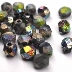 20 Etched Crystal Full Vitrail böhmische Perlen 6mm, tschechische feuerpolierte facettierte Glasperlen DIY Glasschliff Bild 2