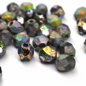 20 Etched Crystal Full Vitrail böhmische Perlen 6mm, tschechische feuerpolierte facettierte Glasperlen DIY Glasschliff Bild 3