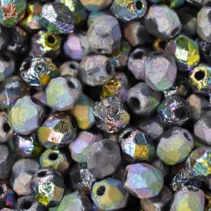 20 Etched Crystal Full Vitrail böhmische Perlen 6mm, tschechische feuerpolierte facettierte Glasperlen DIY Glasschliff Bild 5