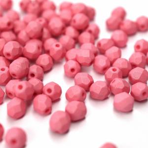 50 Saturated Pink böhmische Perlen 4mm, tschechische feuerpolierte facettierte Glasperlen DIY Glasschliff 4mm Bild 1