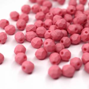 50 Saturated Pink böhmische Perlen 4mm, tschechische feuerpolierte facettierte Glasperlen DIY Glasschliff 4mm Bild 3