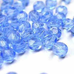 20 Light Sapphire böhmische Perlen 6mm, tschechische feuerpolierte facettierte Glasperlen DIY Glasschliff Bild 1