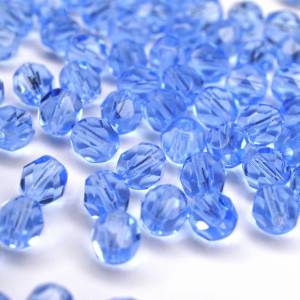 20 Light Sapphire böhmische Perlen 6mm, tschechische feuerpolierte facettierte Glasperlen DIY Glasschliff Bild 2