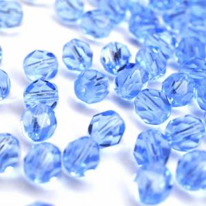20 Light Sapphire böhmische Perlen 6mm, tschechische feuerpolierte facettierte Glasperlen DIY Glasschliff Bild 3