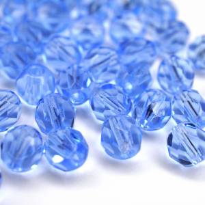 20 Light Sapphire böhmische Perlen 6mm, tschechische feuerpolierte facettierte Glasperlen DIY Glasschliff Bild 5