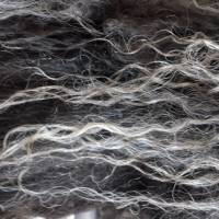 100 Gramm Wolle vom Norsk Spaelsau, dunkelgrau, zum Spinnen, Filzen, Basteln Bild 2
