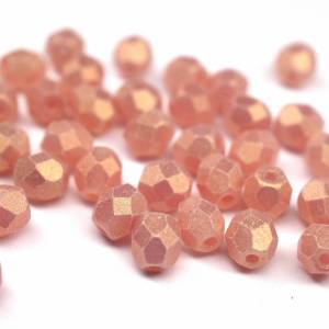 50   Sueded Gold Milky Pink böhmische Perlen 4mm, tschechische feuerpolierte facettierte Glasperlen DIY Glasschliff 4mm Bild 6