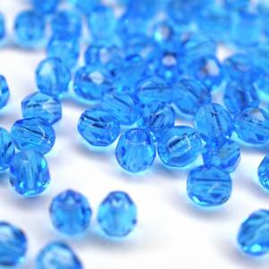 50 Dark Capri Blue böhmische Perlen 4mm, tschechische feuerpolierte facettierte Glasperlen DIY Glasschliff Bild 2