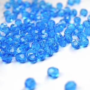 50 Dark Capri Blue böhmische Perlen 4mm, tschechische feuerpolierte facettierte Glasperlen DIY Glasschliff Bild 3