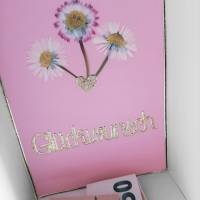 Verpackung für Geldgeschenk, Geschenkbox, Geschenkverpackung, Herzlichen Glückwunsch, Gänseblümchen Bild 4