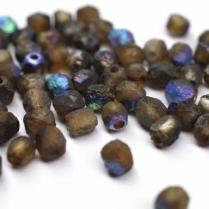 50  Crystal Etched Glittery Bronze Dark böhmische Perlen 4mm, tschechische feuerpolierte facettierte Glasperlen DIY Glas Bild 2