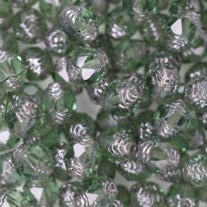 8x6mm Light Green Silver Lustered Böhmische Glasperlen Barock, 6 Stück Perlen DIY Bild 4