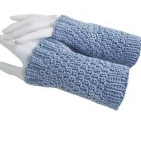 Pulswärmer 100 % Merino-Wolle handgestrickt hellblau oder Wunschfarbe - Damen - Einheitsgröße - Modell 6 Bild 1